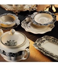 Royal London Anemone 60 Parça 12 Kişilik Bone China Porselen Yuvarlak Yemek Takımı