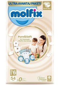 Molfix Pure Soft 6 Numara Bantlı Bebek Bezi 432'li