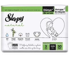 Sleepy 3 Numara Bantlı Bebek Bezi 30'lu