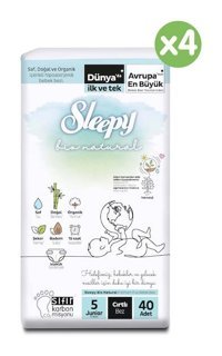 Sleepy Bio Natural 5 Numara Bantlı Bebek Bezi 160'lı