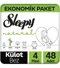 Sleepy Natural 4 Numara Külot Bebek Bezi 4x48'li