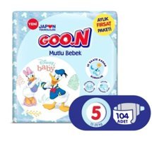 Goon Mutlu Bebek 5 Numara Bantlı Bebek Bezi 104'lü