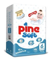 Pine Soft 6 Numara Bantlı Bebek Bezi 16'lı