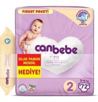 Canbebe 2 Numara Bantlı Bebek Bezi 576'lı