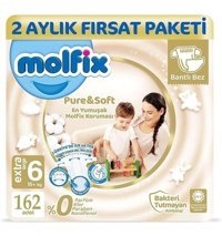 Molfix 6 Numara Bantlı Bebek Bezi 3x54'lü