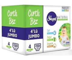 Sleepy Natural 4 Numara Bantlı Bebek Bezi 120'li