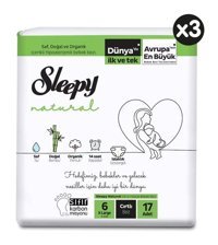 Sleepy Natural 6 Numara Bantlı Bebek Bezi 51'li