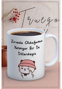 Truego Baskılı Kupa Bardak Seramik Mug -Dillerdeyiz...