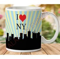 Art Hediye 1-232 I Love Ny 2 İki Tarafı Baskılı Kupa Bardak