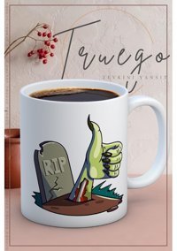 Truego Baskılı Kupa Bardak Seramik Mug - Halloween Rıp