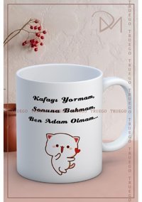 Truego Baskılı Kupa Bardak Seramik Mug - Ben Adam Olmam