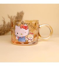 Piraye Gift Hello Kitty Tasarımlı Kulplu Cam Bardak-1947