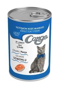 Cango Yetişkin Somon Parça Etli-Soslu Yaş Kedi Maması 10x415 gr