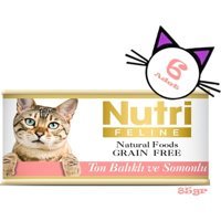 Nutri Feline Yetişkin Somon-Ton Balığı Yaş Kedi Maması 6x85 gr