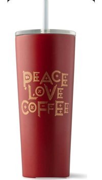 Starbucks Peace-Love-Coffee Paslanmaz Çelik 0.47 lt Outdoor Termos Kırmızı