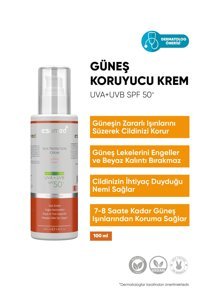 Esomed Yüksek Koruyucu Nemlendirici 50 Faktör Hassas Ciltler İçin Leke Karşıtı Nemlendirici Suya Dayanıklı Yüz Güneş Kremi 100 ml