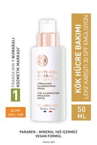 Yves Rocher Anti-Age Global 30 Faktör Tüm Ciltler İçin Leke Karşıtı Nemlendirici Yaşlanma Karşıtı Suya Dayanıklı Yüz Güneş Kremi 50 ml