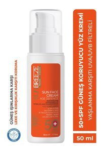 Sun Breeze 50 Faktör Tüm Ciltler İçin Nemlendirici Suya Dayanıklı Yüz Güneş Kremi 50 ml