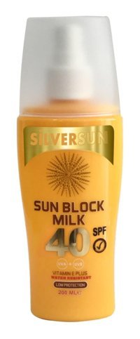 Silversun Sun Block Milk 40 Faktör Tüm Ciltler İçin Nemlendirici Suya Dayanıklı Yüz ve Vücut Güneş Kremi 200 ml