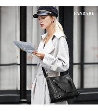 Aromee Vintage Crossbody Messenger Pu Deri Kadın El Çantası Siyah