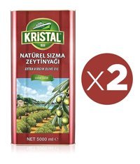 Kristal Naturel Soğuk Sıkım Teneke Sızma Zeytinyağı 2x2 lt