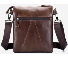 Generic Vintage Hakiki Deri Crossbody İçin Siyah Erkek Sırt Çantası