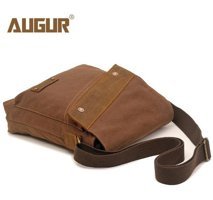 Augur 9088 Retro Kanvas Çapraz Kahve Kahverengi Erkek Sırt Çantası