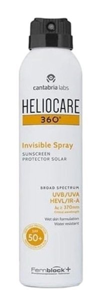 Heliocare 360 Invisible Spray Renksiz 50 Faktör İçin Suya Dayanıklı Vücut Güneş Kremi 200 ml