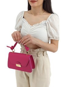 Çlk Accessories Kilitli Kapak Küçük Vintage Kadın Omuz Çantası Pembe