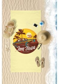 Vevien Tong Beach Car Pamuk - Polyester Plaj Havlusu Sarı