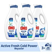 Omo Active Fresh Cold Power 78 Yıkama Beyazlar İçin Sıvı Deterjan 3x1.69 lt