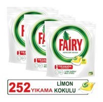 Fairy Hepsi Bir Arada Limon Kokulu Tablet Bulaşık Makinesi Deterjanı 252 Adet