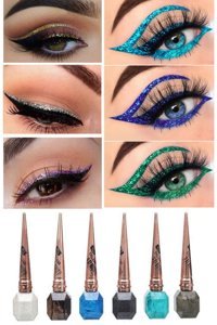 Utelips 6'lı Suya Dayanıklı Glitter Metalik Çok Renkli Kalıcı Keçe Likit Eyeliner