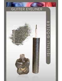 Mov Glitter Gri İnce Uçlu Fırça Likit Eyeliner