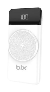 Bix Pb102 10000 mAh Hızlı Şarj Mıknatıslı Type C Kablosuz Powerbank Beyaz