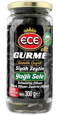 Ece Sele Gemlik Siyah Zeytin Kavanoz 300 gr