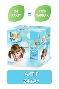 Uni Baby Aktif Hijyen 72 Yaprak 72 Yaprak 24'lü Islak Mendil