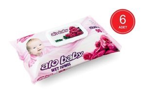 Alo Baby Gül Kokulu 90 Yaprak 6'lı Islak Mendil