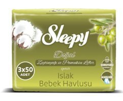 Sleepy Doğal Zeytinyağlı 150 Yaprak Islak Mendil