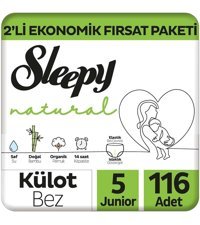 Sleepy Natural 5 Numara Organik Külot Bebek Bezi 116 Adet