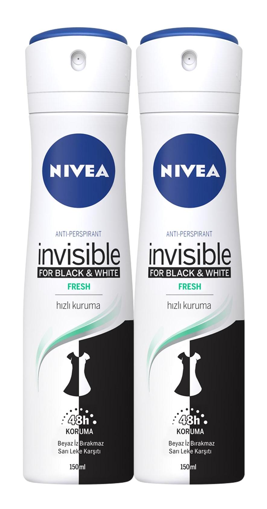 Nivea Fresh Pudralı Ter Önleyici Antiperspirant Sprey Kadın Deodorant 2x150 ml