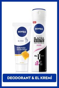 Nivea Black&White Clear Pudrasız Ter Önleyici Antiperspirant Sprey Kadın Deodorant 150 ml