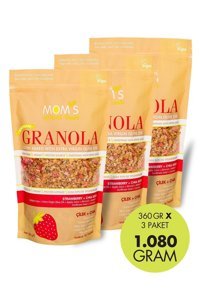 Mom's Natural Foods Çilekli Granola 3x360 gr