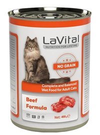 La Vital No Grain Biftek Parça Etli Yetişkin Yaş Kedi Maması 400 gr