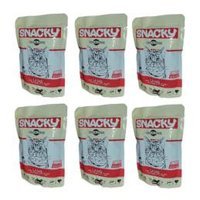 Snacky Kuzu Eti Jöleli Yetişkin Yaş Kedi Maması 6x85 gr