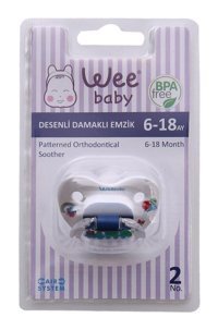 Wee Baby Wee-834 6-18 Ay Kiraz Uçlu Damaklı Silikon Emzik Çok Renkli