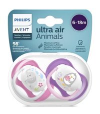 Philips Avent Ultra Air Animals 6-18 Ay Ortodontik Damaklı Silikon Emzik Çok Renkli