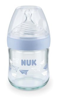 Nuk Natural Silikon Yenidoğan 0-6 Ay Desenli Mavi Biberon 120 ml