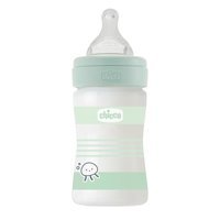 Chicco Wellbeing Silikon Gaz Yapmayan Antikolik Yenidoğan Yavaş Akışlı 0+ Ay Desenli Gri Biberon 150 ml