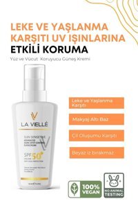 La Vielle 50 Faktör Tüm Ciltler İçin Leke Karşıtı Nemlendirici Yaşlanma Karşıtı Suya Dayanıklı Yüz ve Vücut Güneş Kremi 125 ml